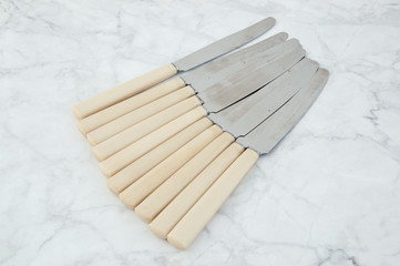 Set of ten vintage knives