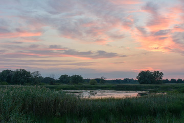 Sunset over the lake