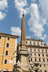 Obelisk in Pantheon Square - Piazza della Rotonda in Rome, Italy