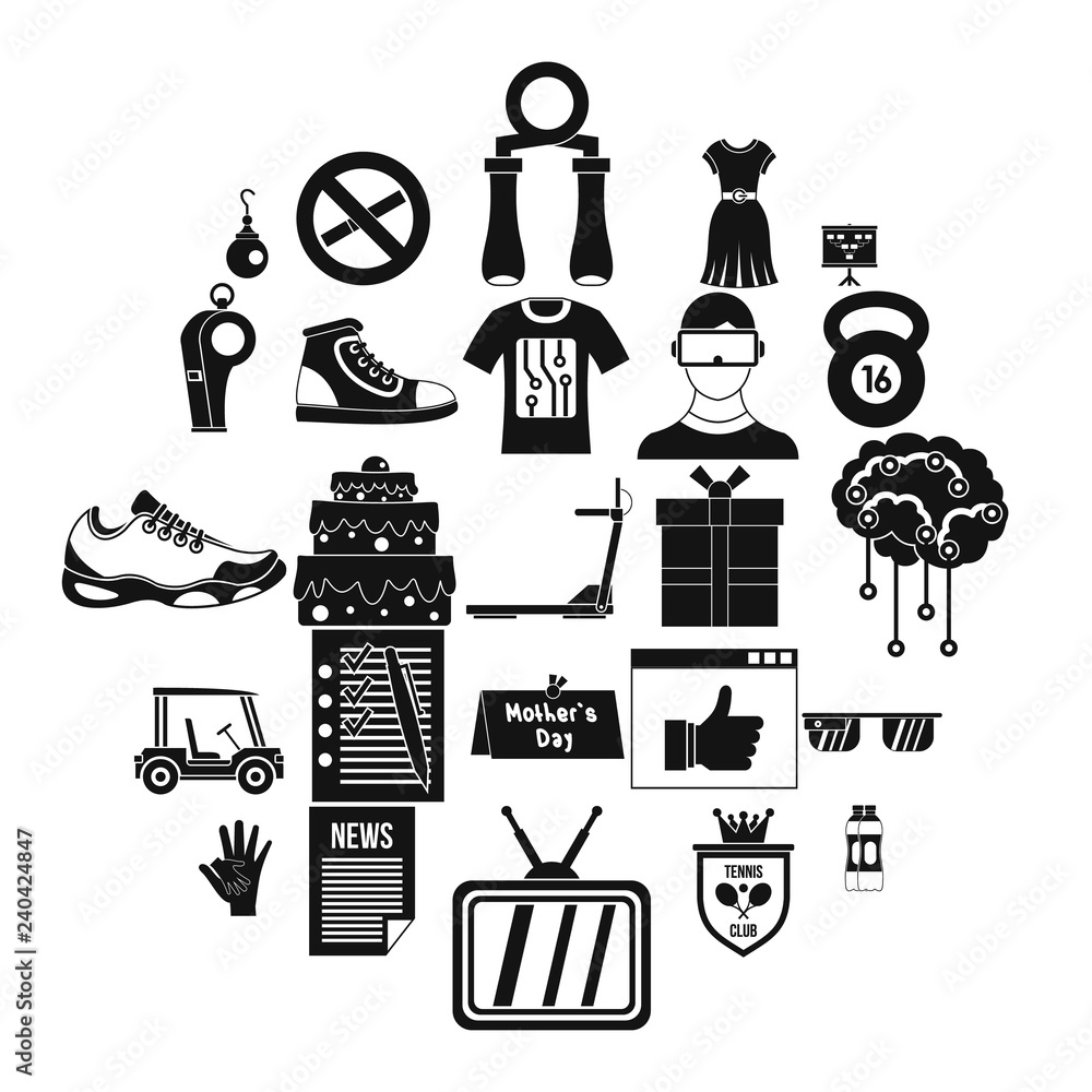 Poster appearance icons set. simple set of 25 appearance vector icons for web isolated on white background
