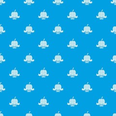 Organic apple pattern vector seamless blue repeat for any use