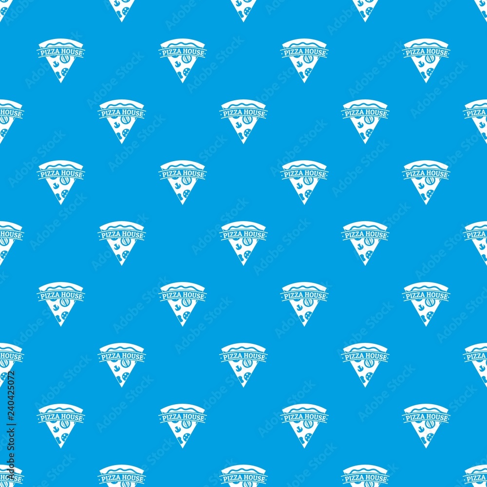 Poster pizza pattern vector seamless blue repeat for any use