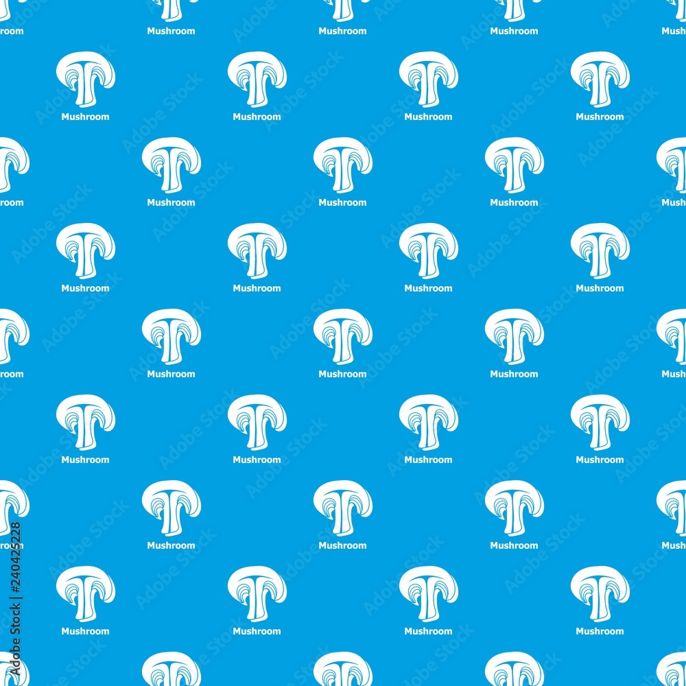 Poster mushroom pattern vector seamless blue repeat for any use