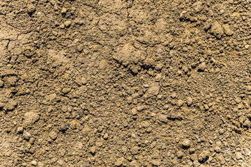 Texture of dry orange clay soil (red clay ground). Flat surface.
