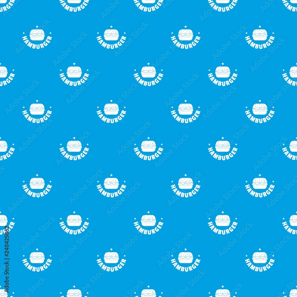 Poster hamburger pattern vector seamless blue repeat for any use