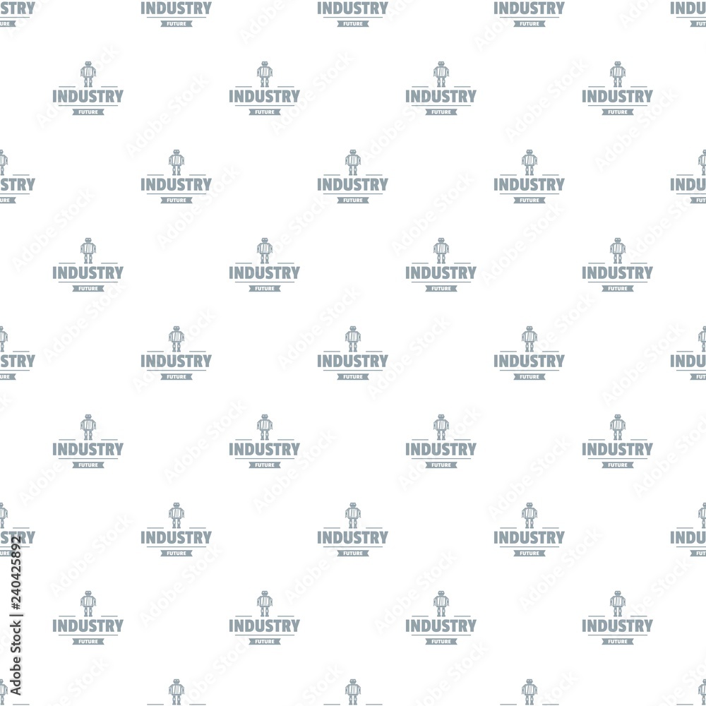 Poster robot metal pattern vector seamless repeat for any web design