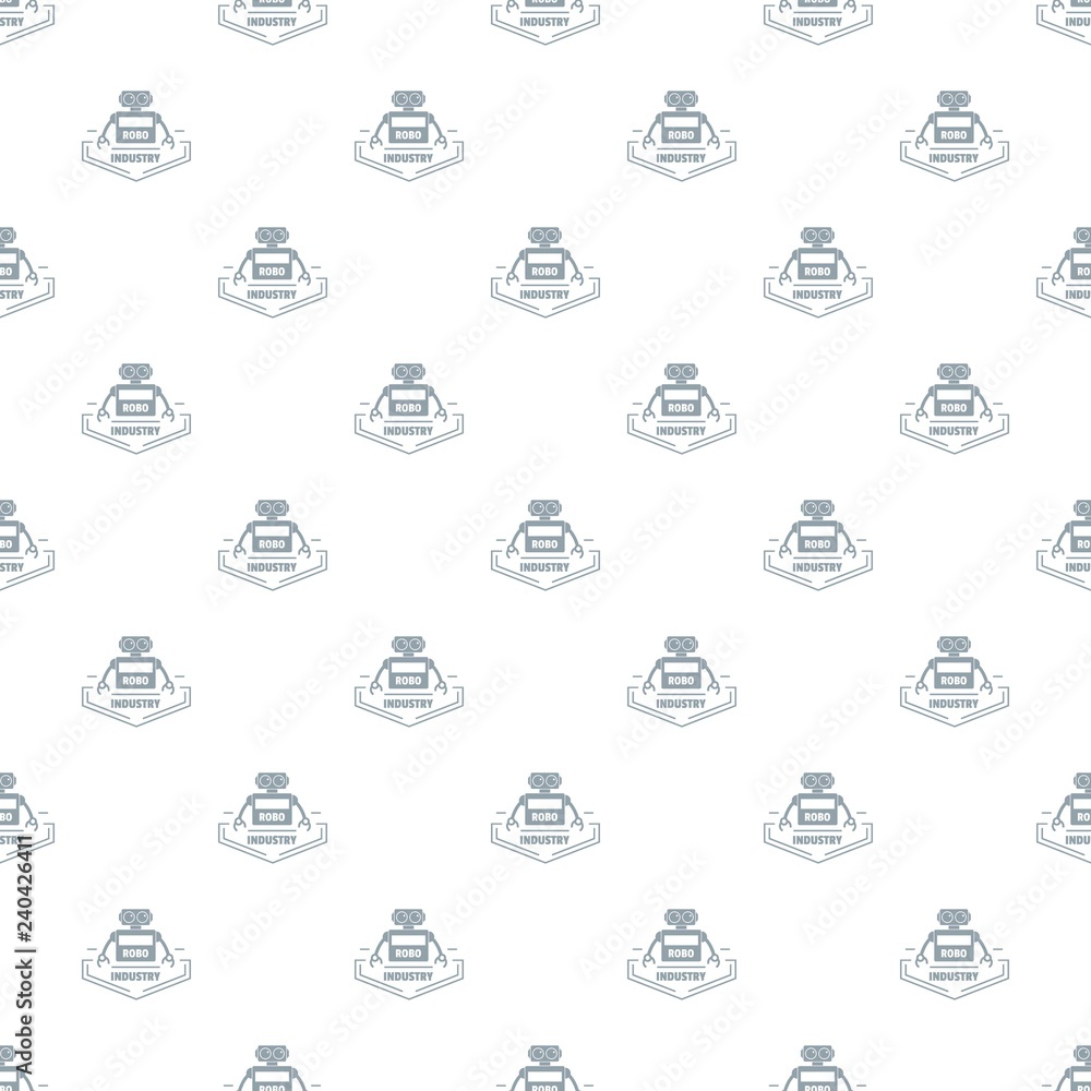 Sticker Robot industry pattern vector seamless repeat for any web design