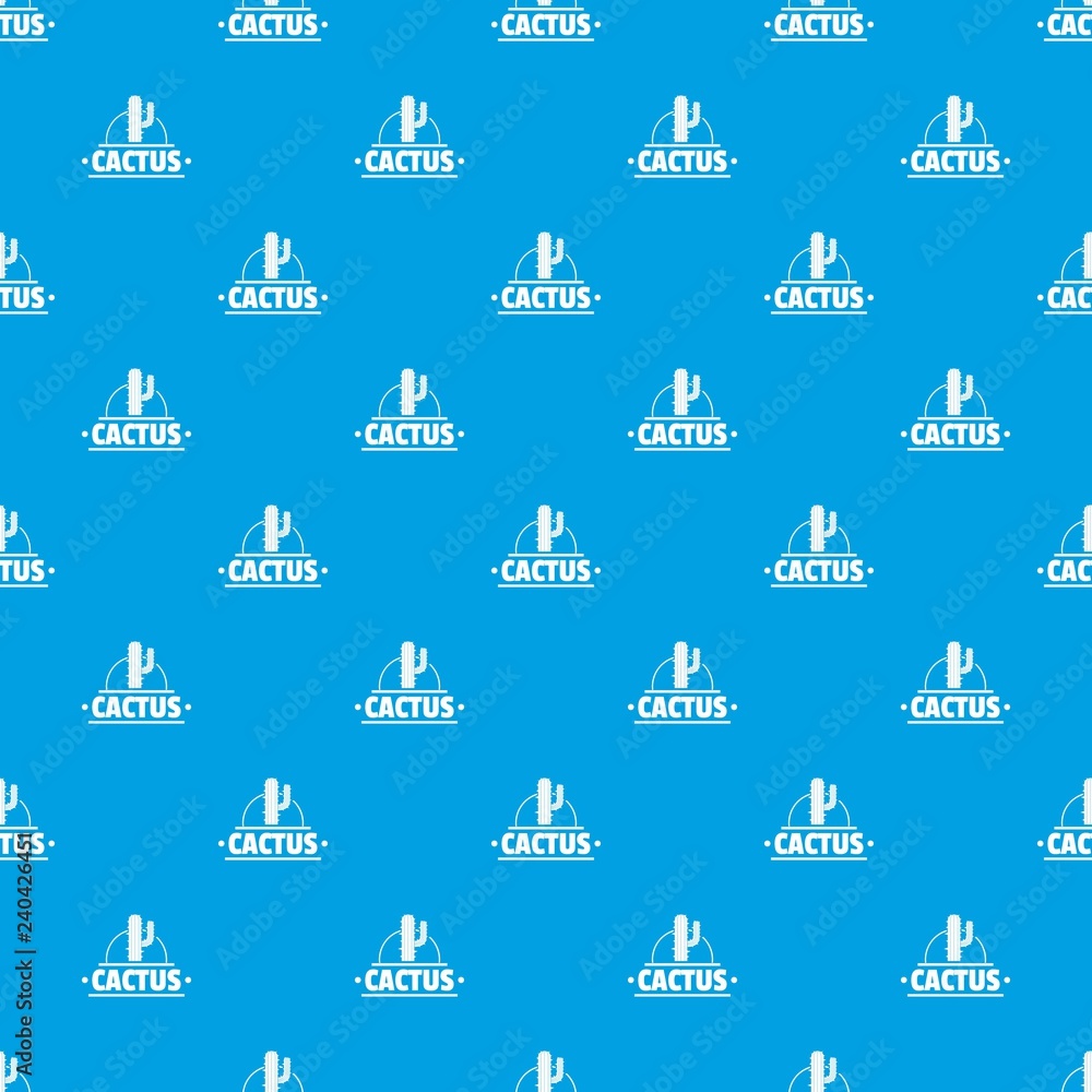 Poster cactus pattern vector seamless blue repeat for any use