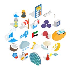 Education abroad icons set. Isometric set of 25 education abroad vector icons for web isolated on white background