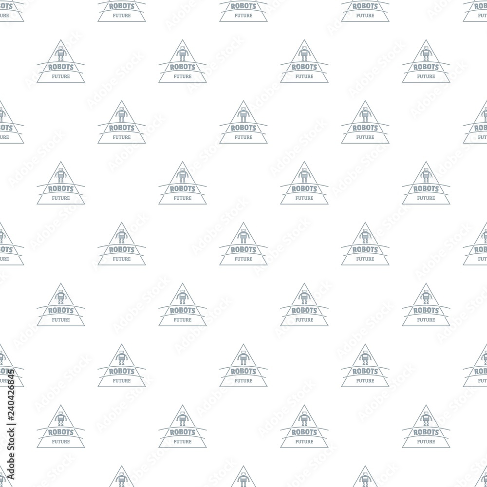 Poster robot future pattern vector seamless repeat for any web design