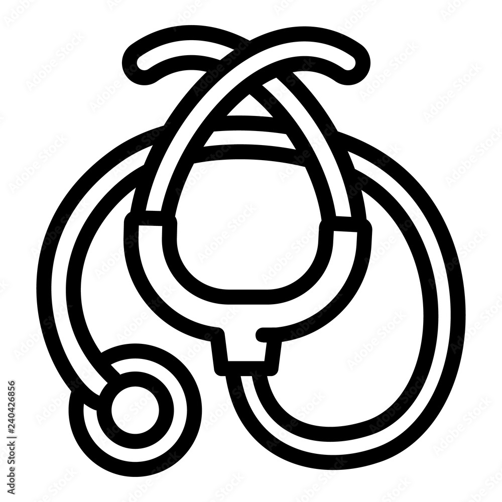 Poster stethoscope tool icon. outline stethoscope tool vector icon for web design isolated on white backgro