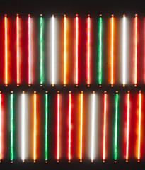Neon abstract lines lighting design background. lighting light neon tubes