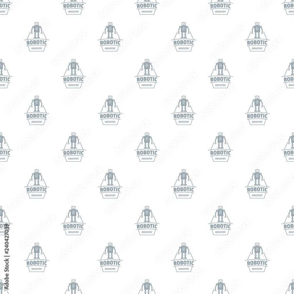 Poster robot future pattern vector seamless repeat for any web design