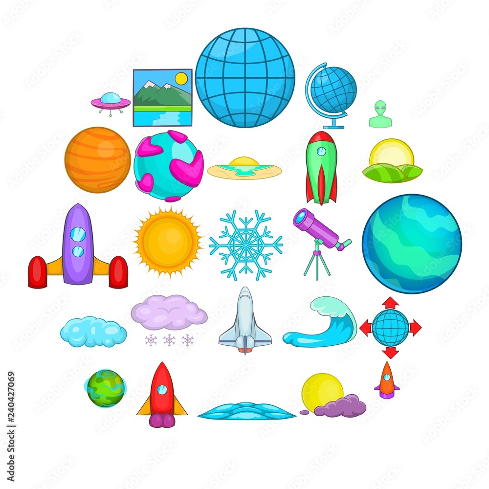 Poster system icons set. cartoon set of 25 system vector icons for web isolated on white background