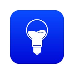 Light bulb with blue water inside icon digital blue for any design isolated on white vector illustration