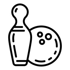 Fototapeta premium Bowling ball icon. Outline bowling ball vector icon for web design isolated on white background