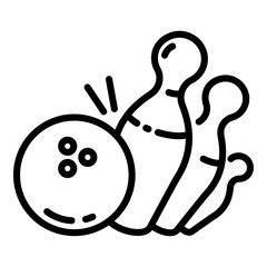 Fototapeta premium Bowling strike pin icon. Outline bowling strike pin vector icon for web design isolated on white background