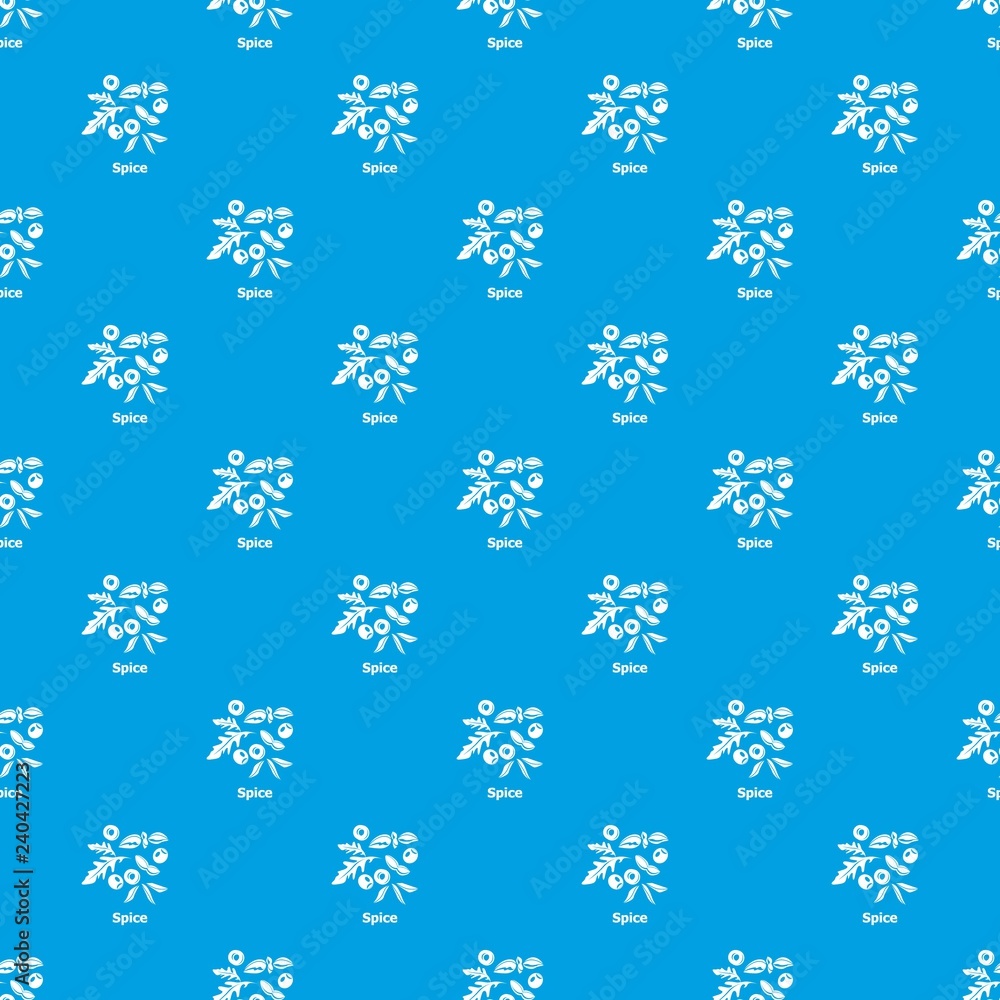 Poster spice pattern vector seamless blue repeat for any use