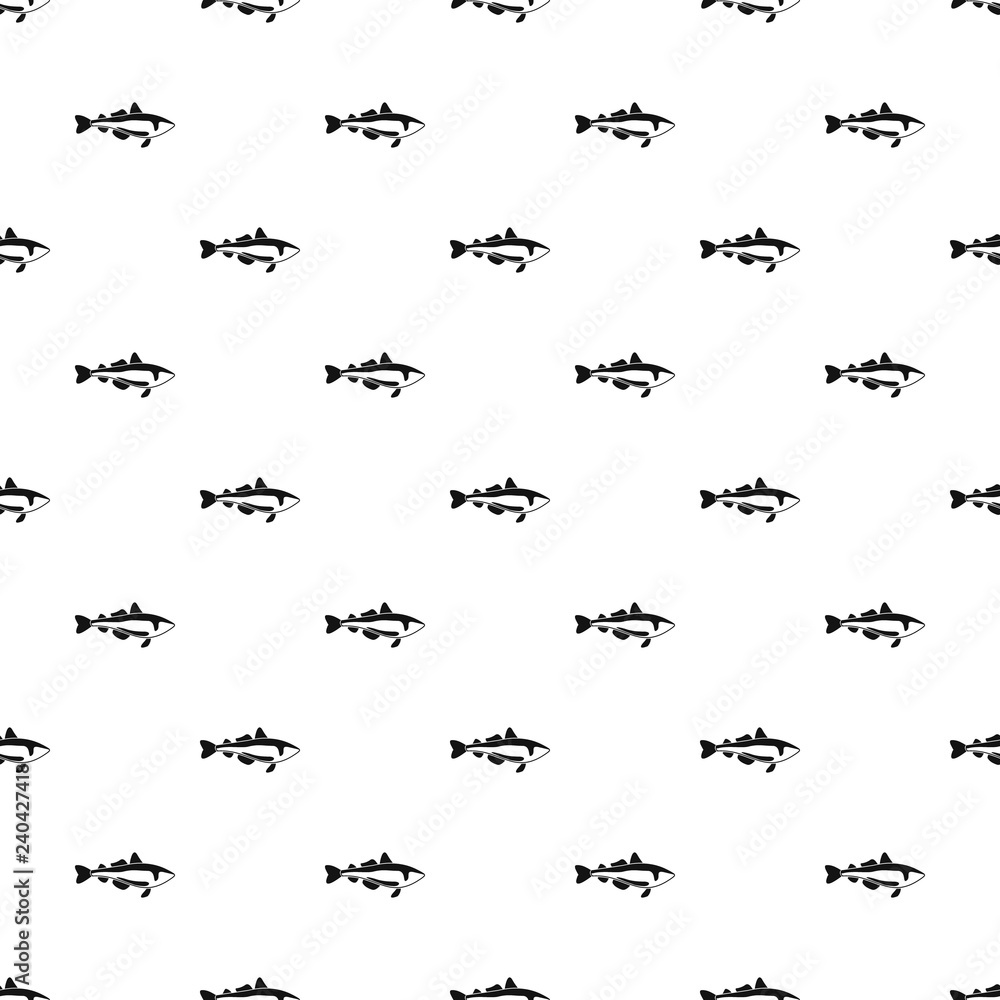 Poster sea fish pattern vector seamless repeating for any web design