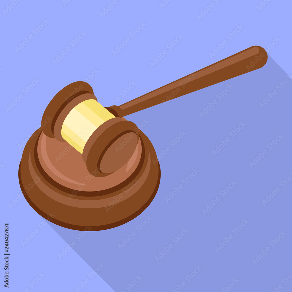 Poster judge gavel icon. flat illustration of judge gavel vector icon for web design