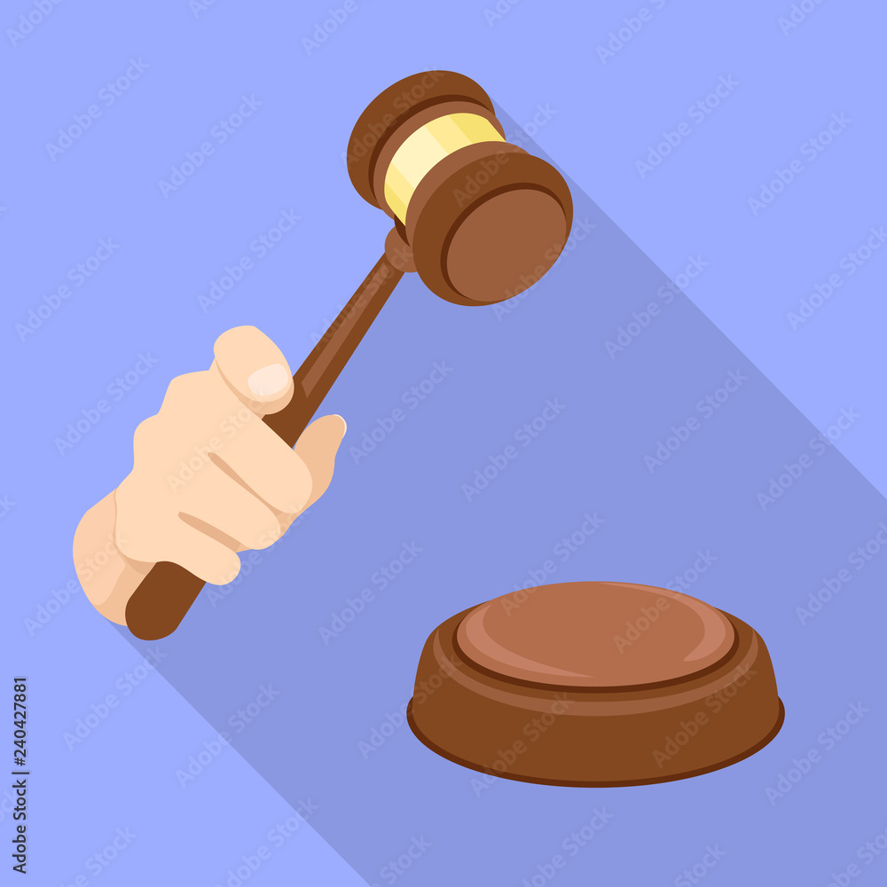 Poster judge gavel decision icon. flat illustration of judge gavel decision vector icon for web design
