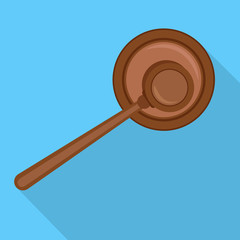 Top view gavel icon. Flat illustration of top view gavel vector icon for web design