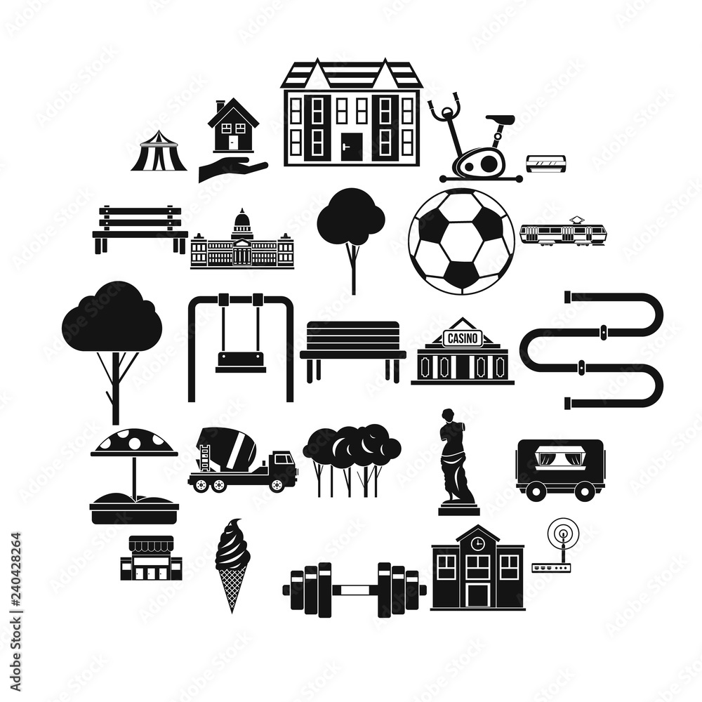 Poster borough icons set. simple set of 25 borough vector icons for web isolated on white background
