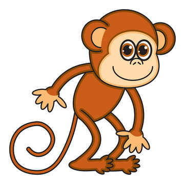 Funny cartoon monkey character