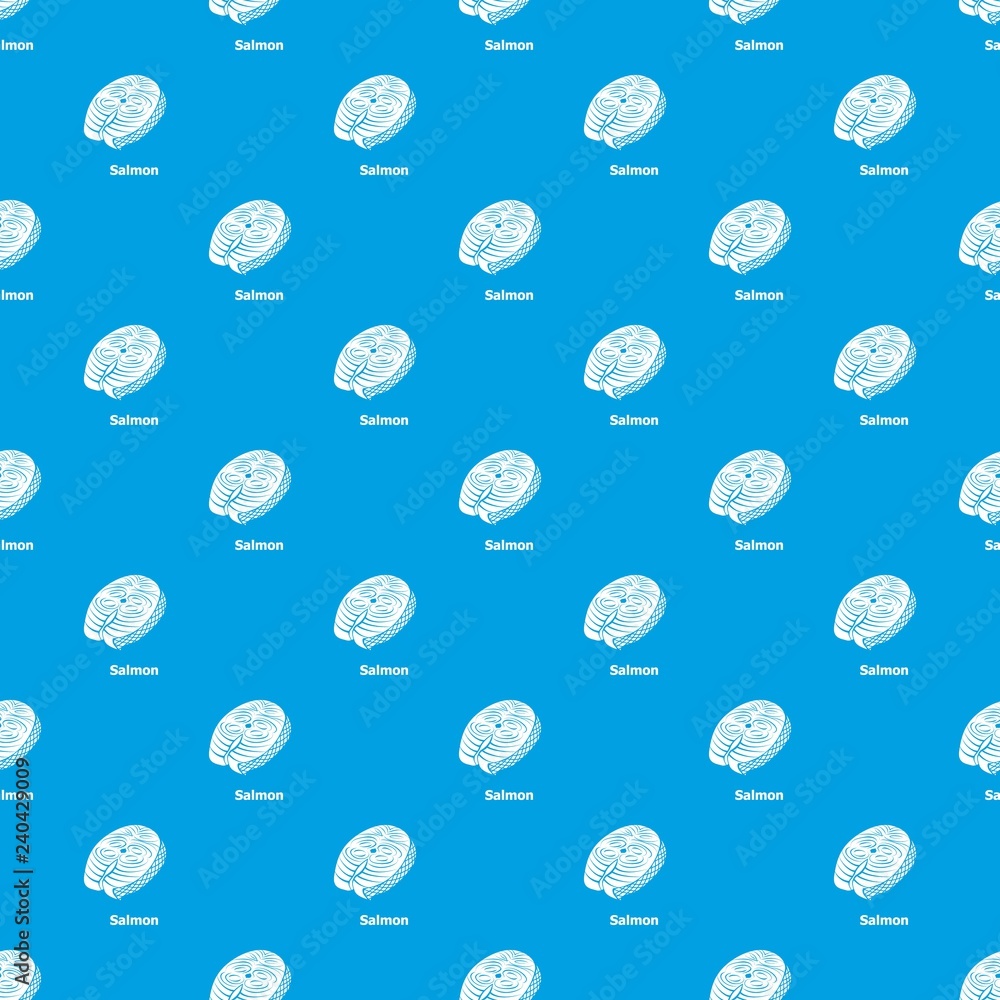 Poster salmon pattern vector seamless blue repeat for any use