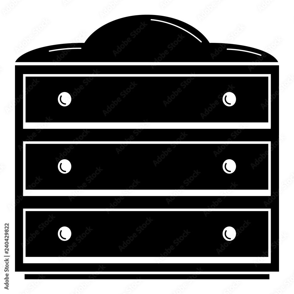 Poster drawer icon. simple illustration of drawer vector icon for web design isolated on white background
