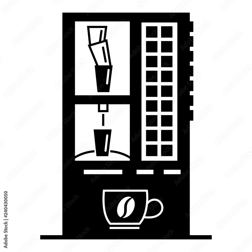 Poster vending coffee machine icon. simple illustration of vending coffee machine vector icon for web desig