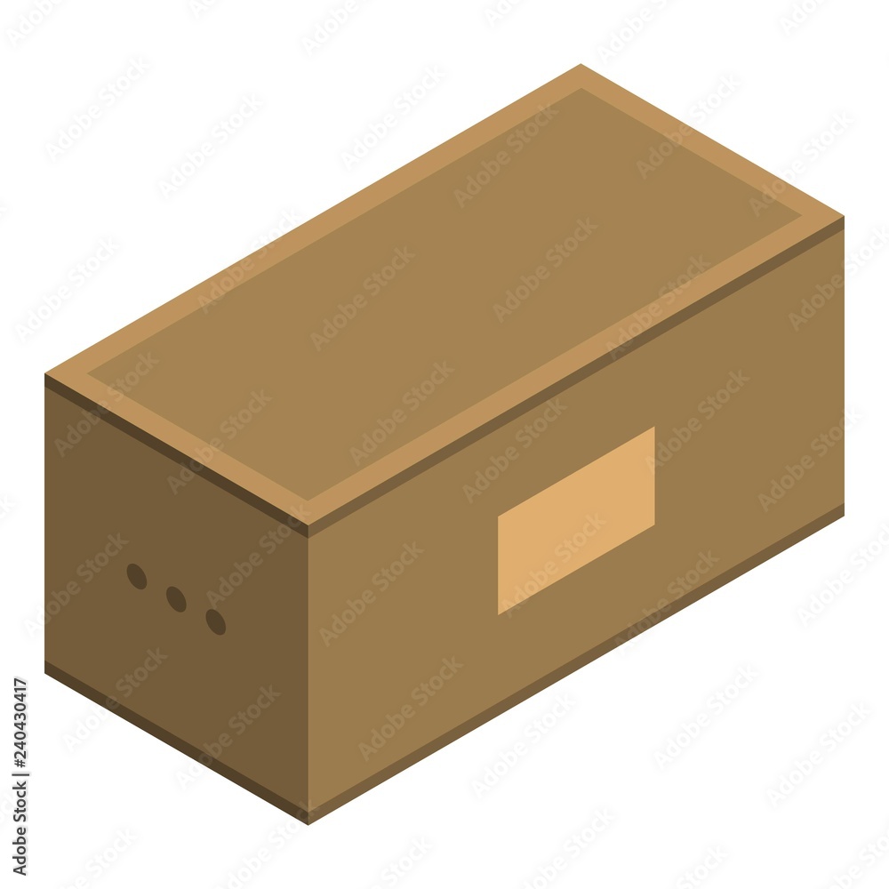 Poster delivery box icon. isometric of delivery box vector icon for web design isolated on white background