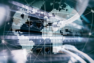 3D Earth as telecommunication and internet technology concept.