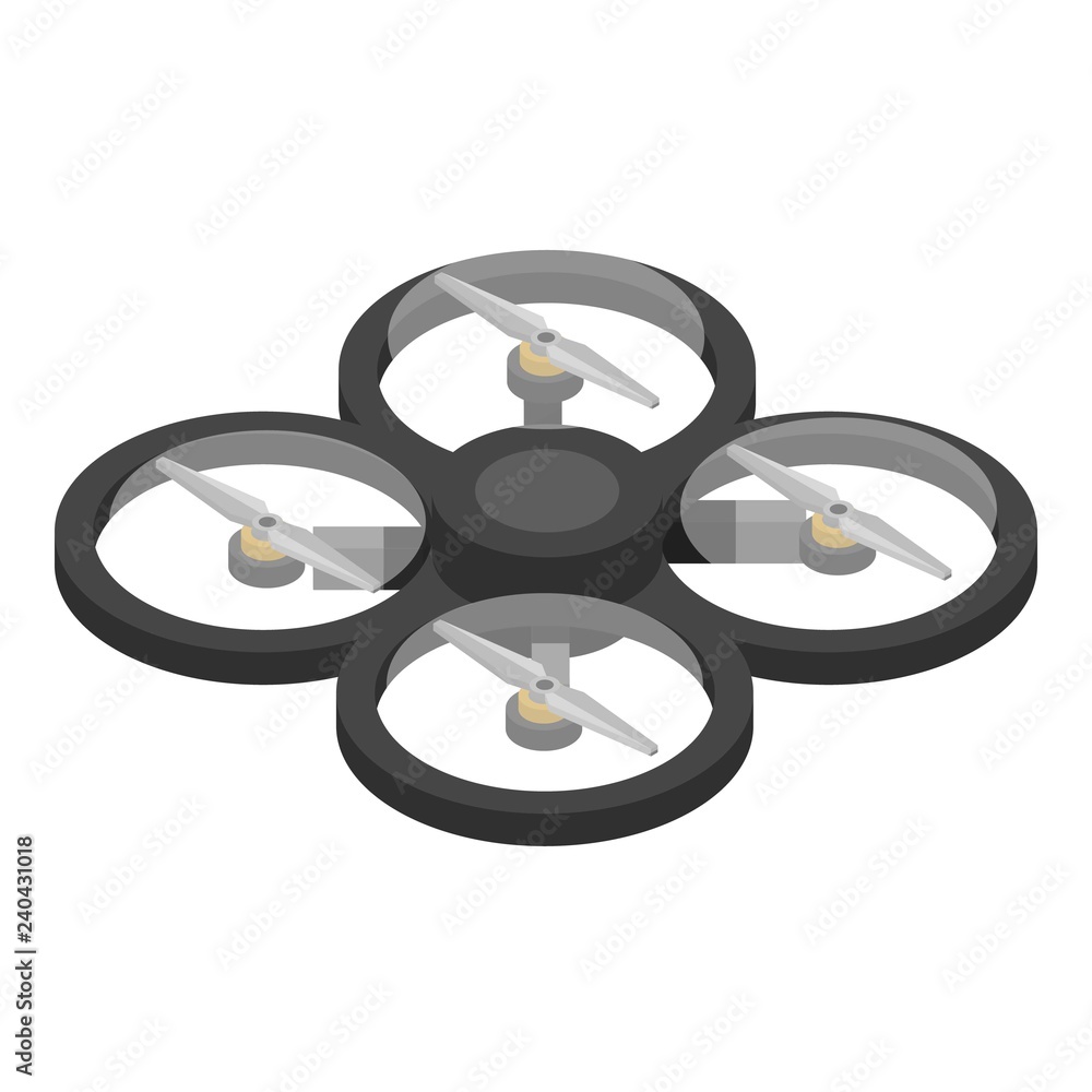 Poster protected drone icon. isometric of protected drone vector icon for web design isolated on white back