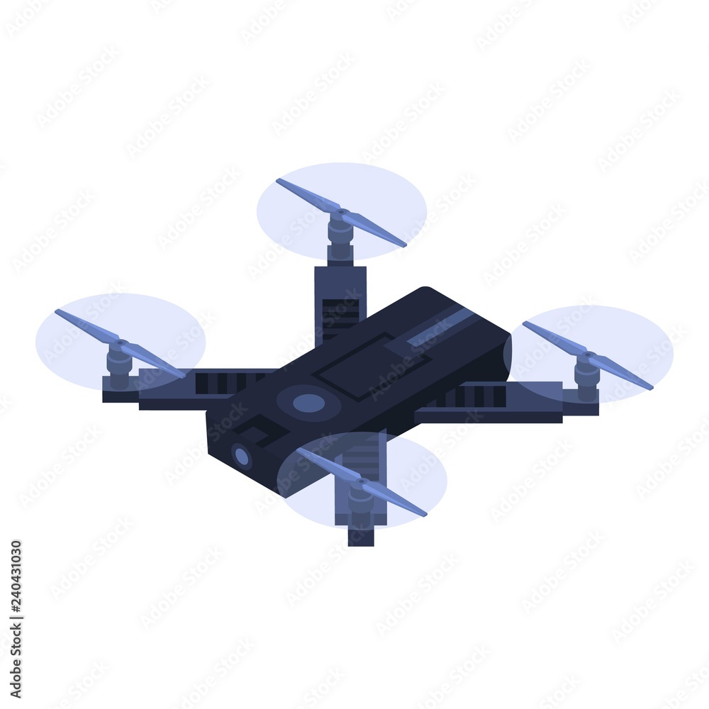 Poster small quadrocopter icon. isometric of small quadrocopter vector icon for web design isolated on whit