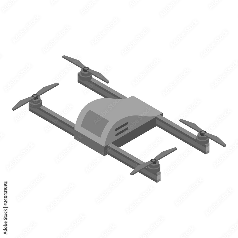 Poster grey drone icon. isometric of grey drone vector icon for web design isolated on white background