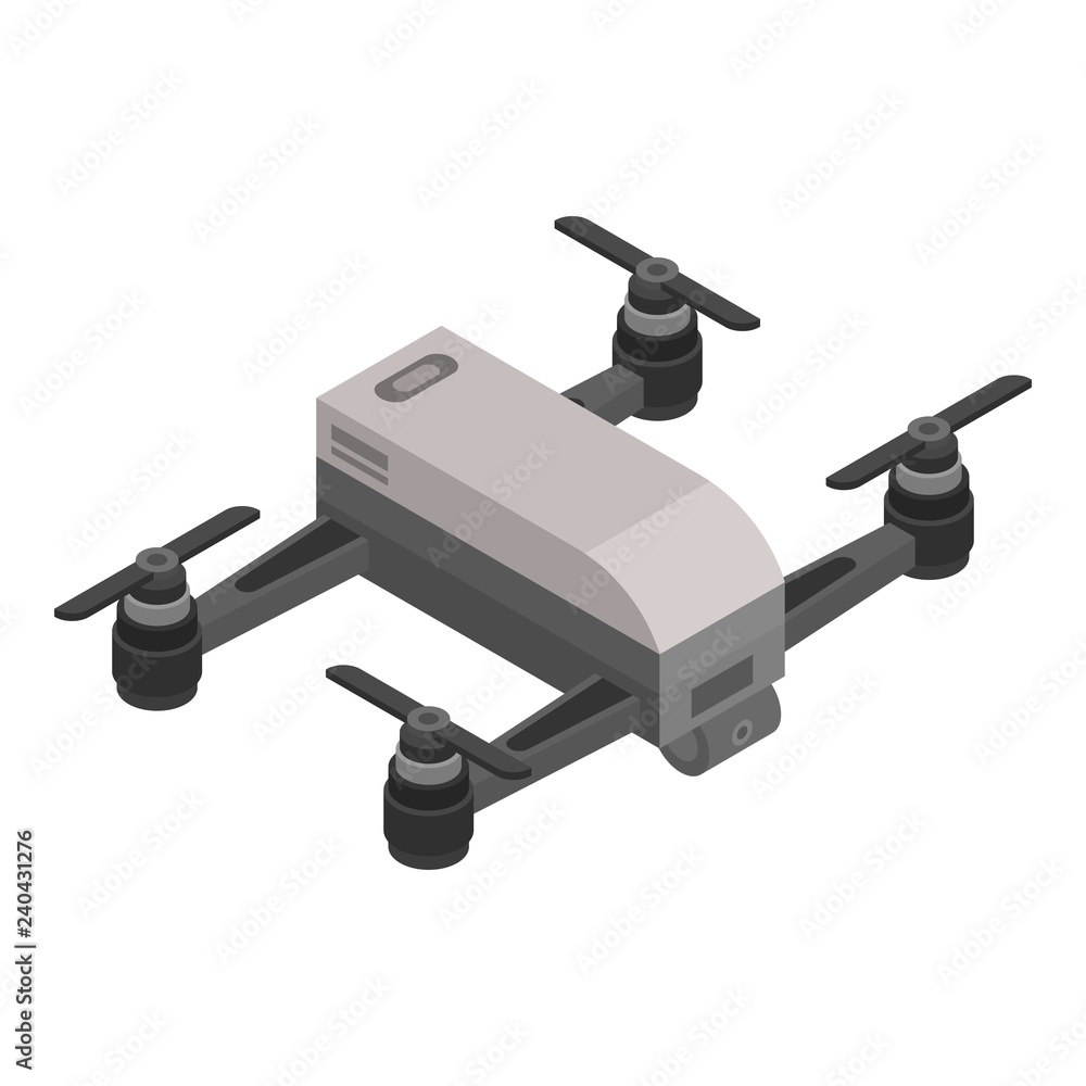 Poster modern small drone icon. isometric of modern small drone vector icon for web design isolated on whit