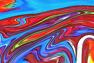 Abstract acrylic background. Watercolor texture. Psychedelic crazy art. Unusual design pattern. Warm and very bright colors.