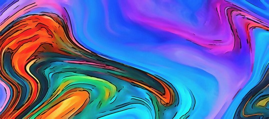 Obraz premium Abstract acrylic background. Watercolor texture. Psychedelic crazy art. Unusual design pattern. Warm and very bright colors.