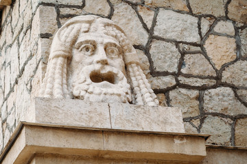 3d model of greek man bas-relief facial statue. 3d artwork sculpture  greek man bas-relief face in marble texture