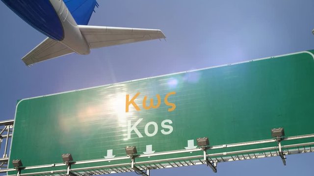 Airplane Take off Kos Island