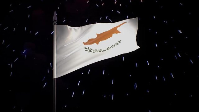 New year firework flag of Cyprus