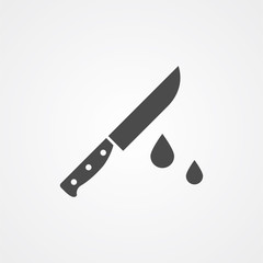 Knife with blood vector icon sign symbol
