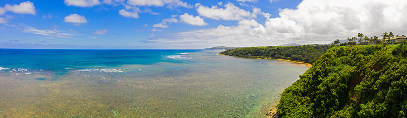 Princeville Kauai Hawaii Aerial Panoramic View Perfect Tropical Paradise