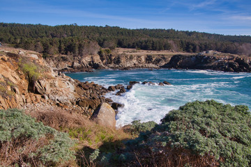 Salt Point cove where scuba divers enter the water.