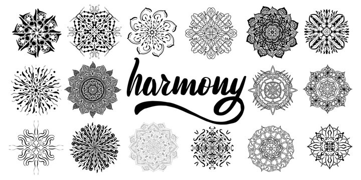 Collection of vector mandalas for
