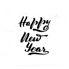 Fototapeta premium Happy new year brush hand