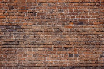 Crack Old Brown Brick Wall Texture Background.
