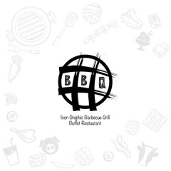 barbecue grill logo icon graphic buffet restaurant