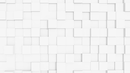 white wall background with squares structure in 3d effect